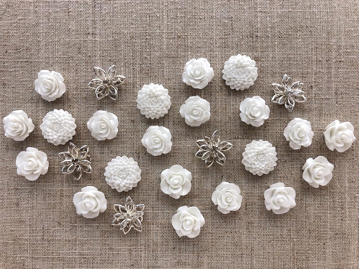 Woodworking Images Free - 24 White Flower Decorative Pushpins for