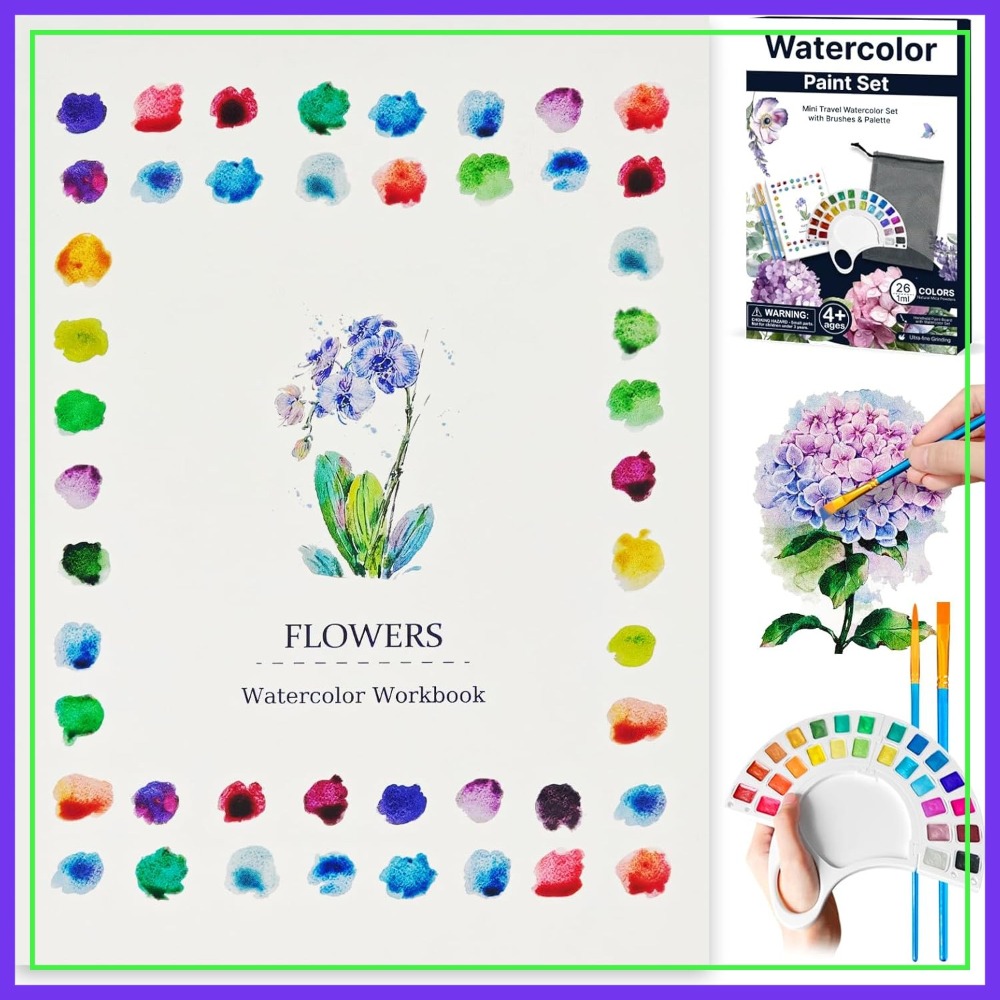 Woodworking Kits For Adults - Watercolor Workbook: 13-Page 300GSM Paper, 26-Color