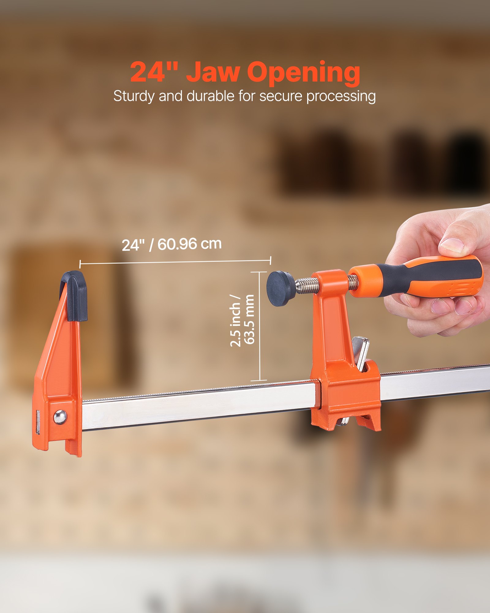 Woodworking Clamp - Bar Clamps For Woodworking, 2-Pack 24
