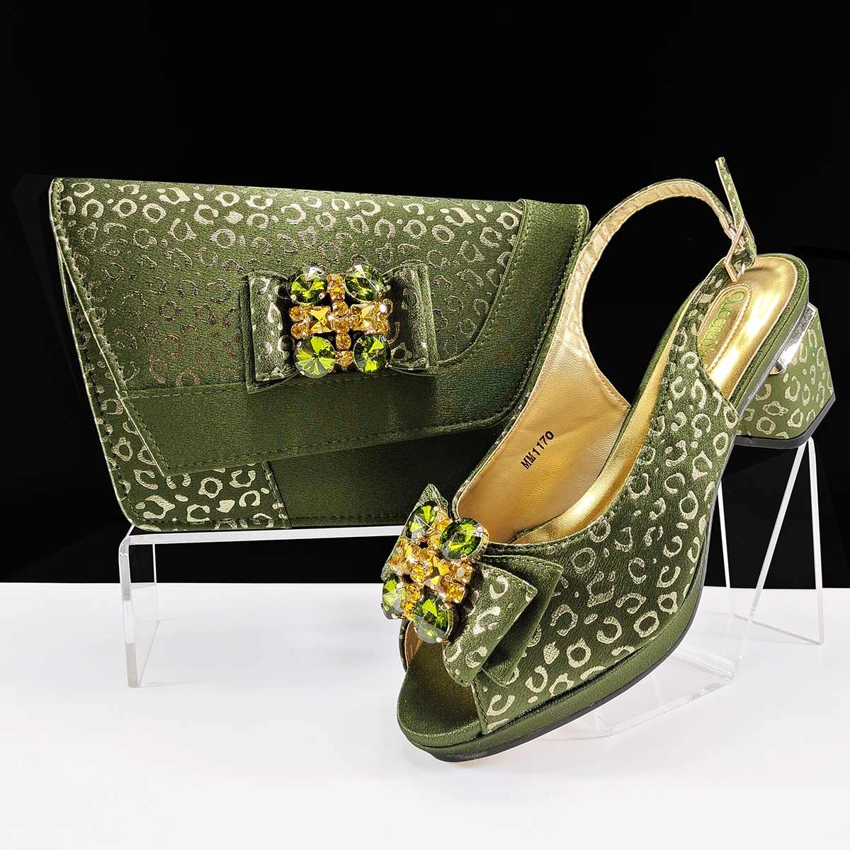 Woodworking Women - Doershow Italian green Shoes And Bag