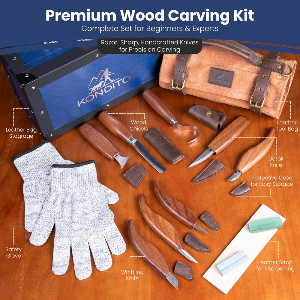 Complete Wood Carving Kit with - Woodworking Kits For Adults ulasan dan harga