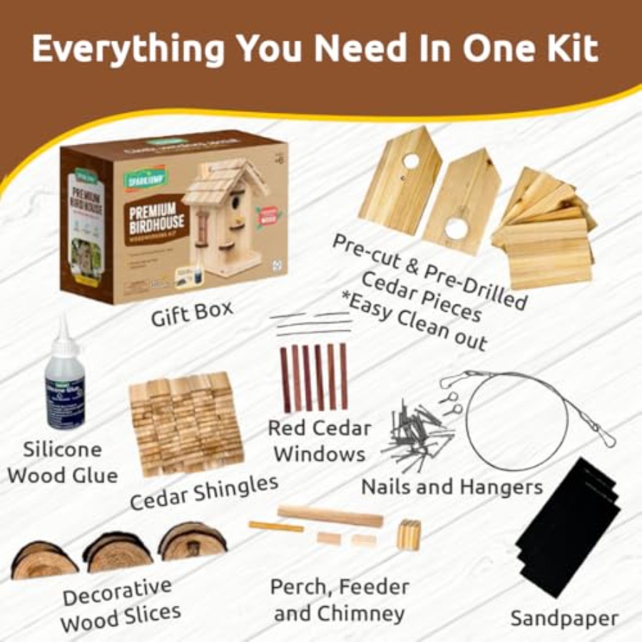 Premium Wooden Bird House Kit  - Woodworking Kits For Adults ulasan dan harga