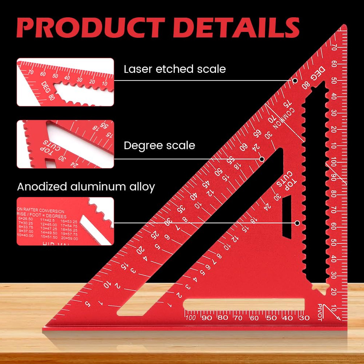 Aluminum Alloy Speed Square Hi - Woodworking Industry ulasan dan harga
