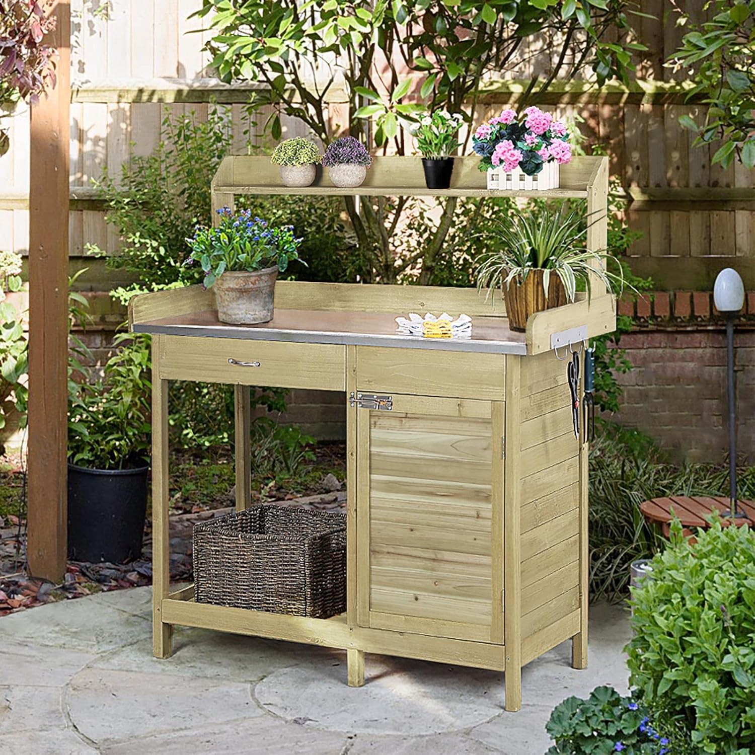 Outdoor Potting Bench Table, G - Woodworking Images Free ulasan dan harga
