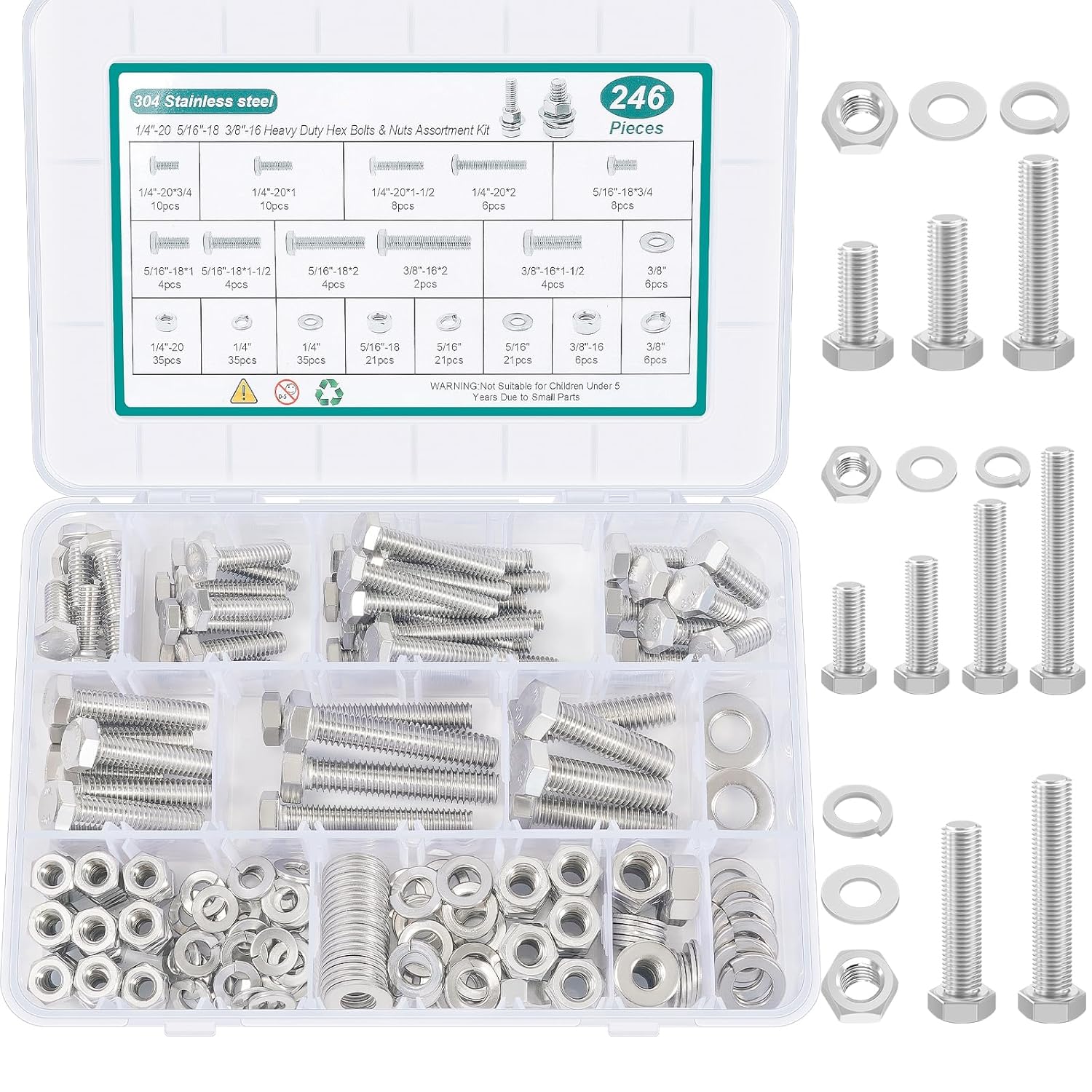 246PCS Hex Bolts and Nuts Kit  - Woodworking Images Free ulasan dan harga