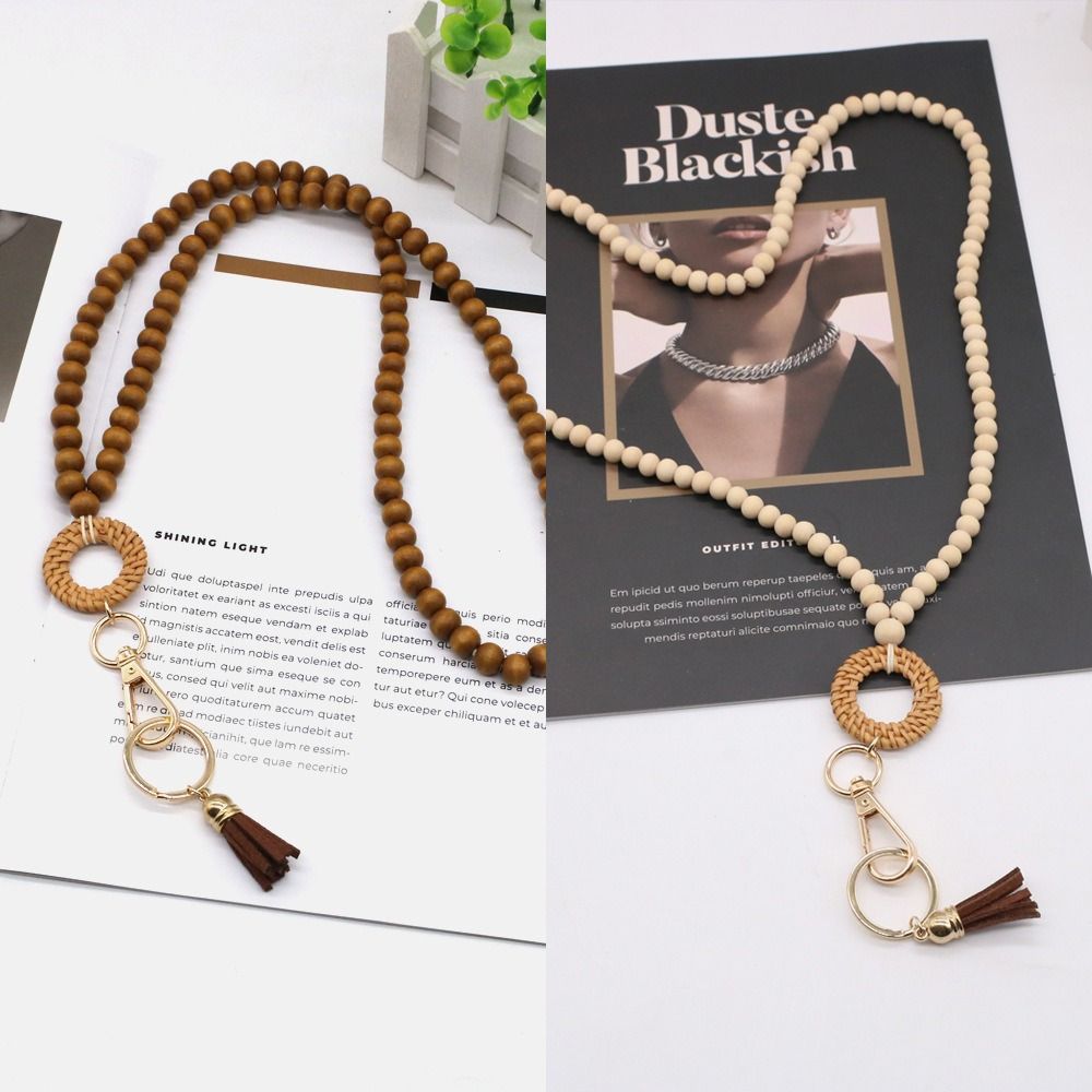 New Rattan Wood Bead Lanyard K - Woodworking Teacher ulasan dan harga