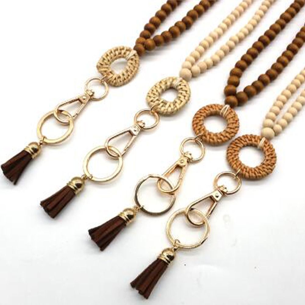 New Rattan Wood Bead Lanyard K - Woodworking Teacher ulasan dan harga