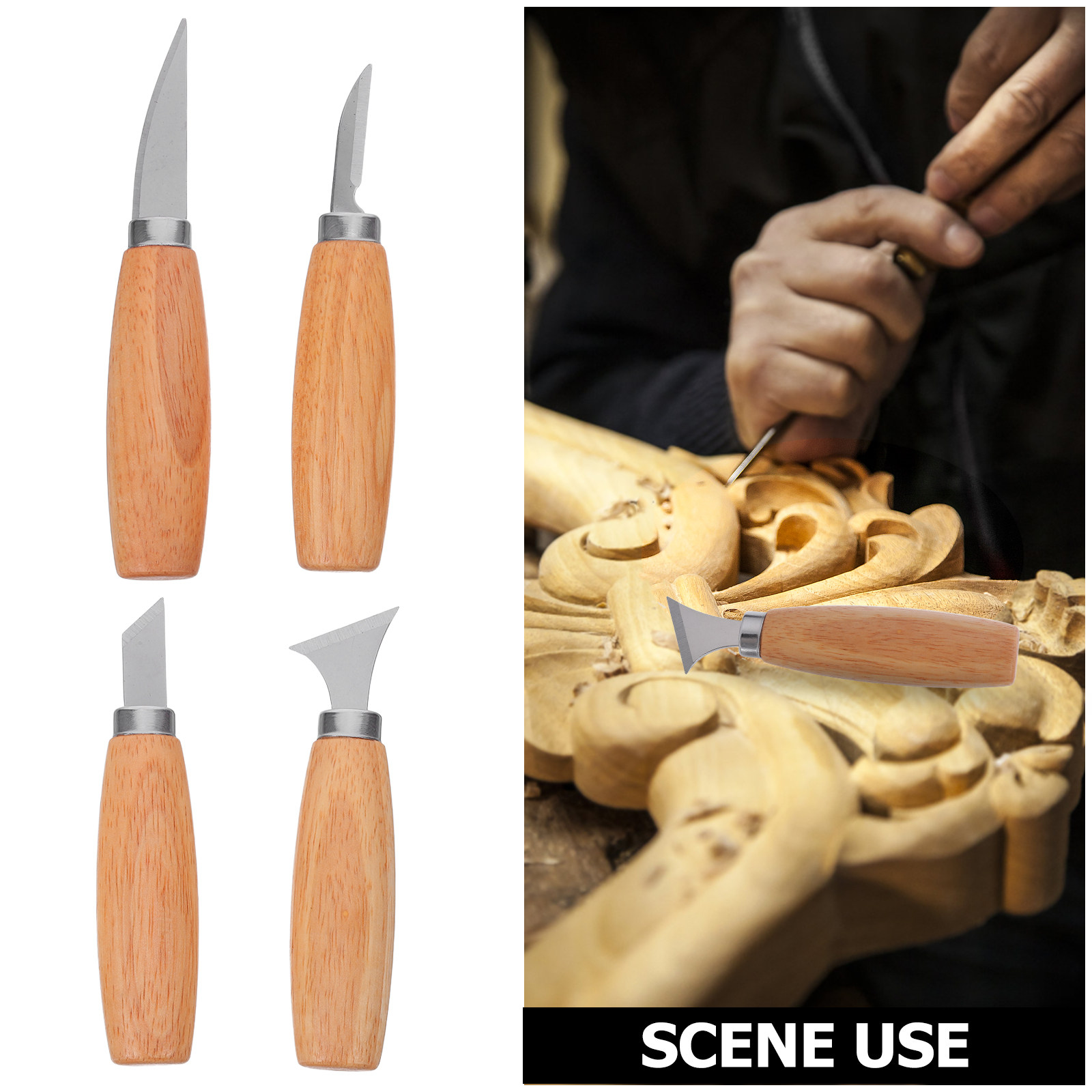 4Pcs Wood Carving Knives Set E - Woodworking Kits ulasan dan harga