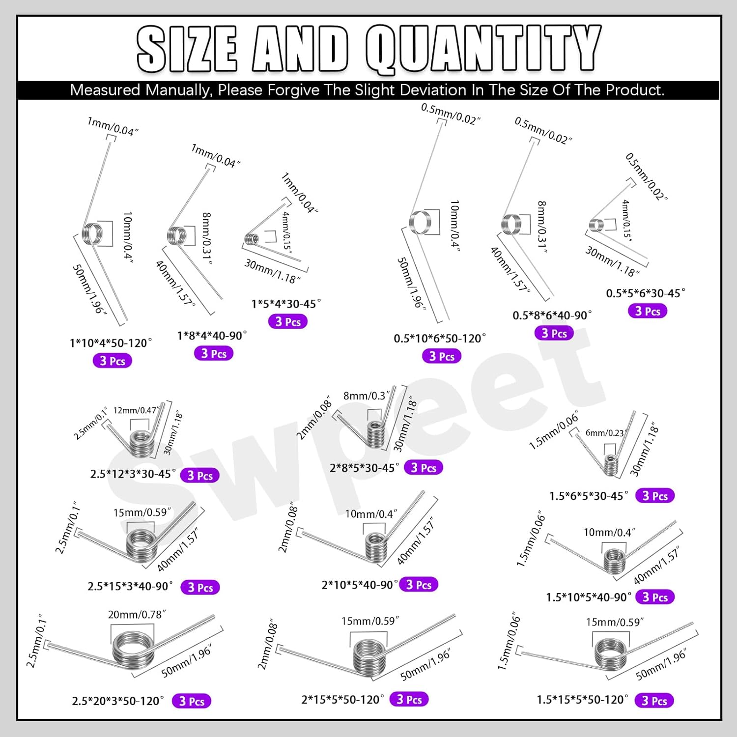 45Pcs 15 Sizes 45/90/120 Degre - Woodworking Kits ulasan dan harga